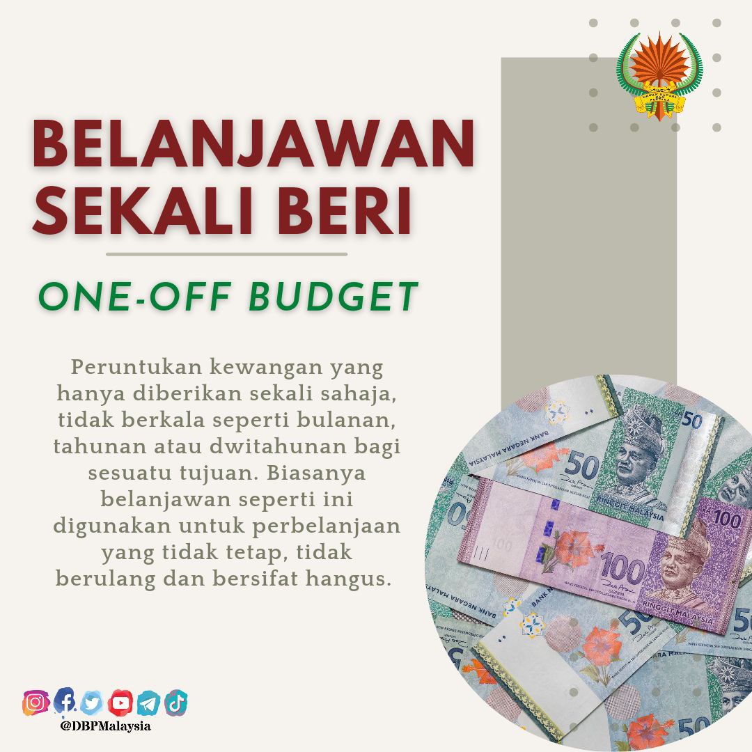 pekabahasa belanjawan sekali beri