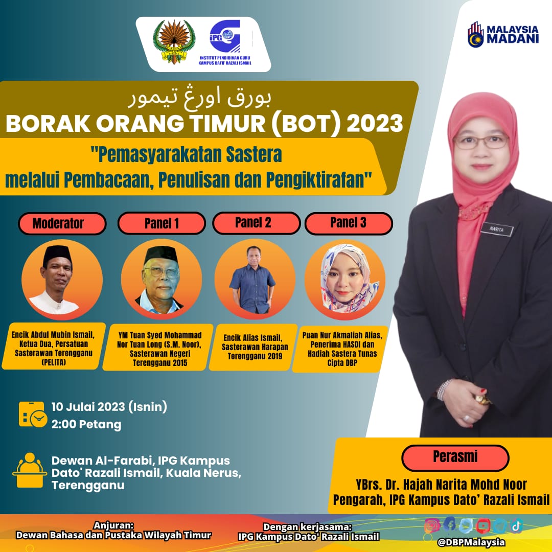 Borak Orang Timur 2023 "Pemasyarakatan Sastera Melalui Pembacaan ...